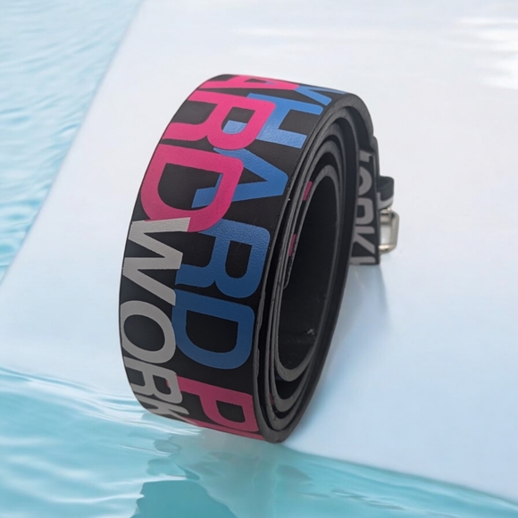 Genuine Leather belt with "WORK HARD" "PLAY HARD" - Picture 2 of 4